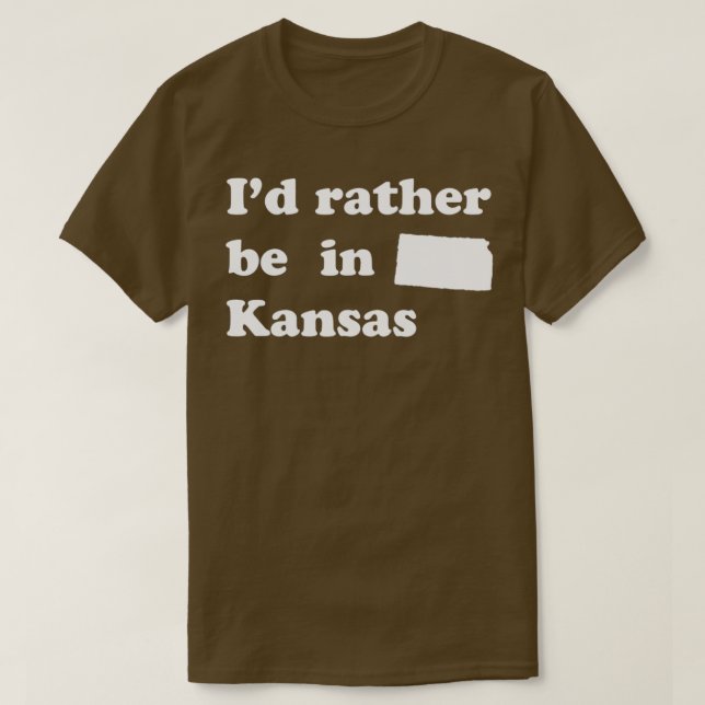 Camiseta Preferencialmentes Id Estarão no Kansas para Kansa (Frente do Design)