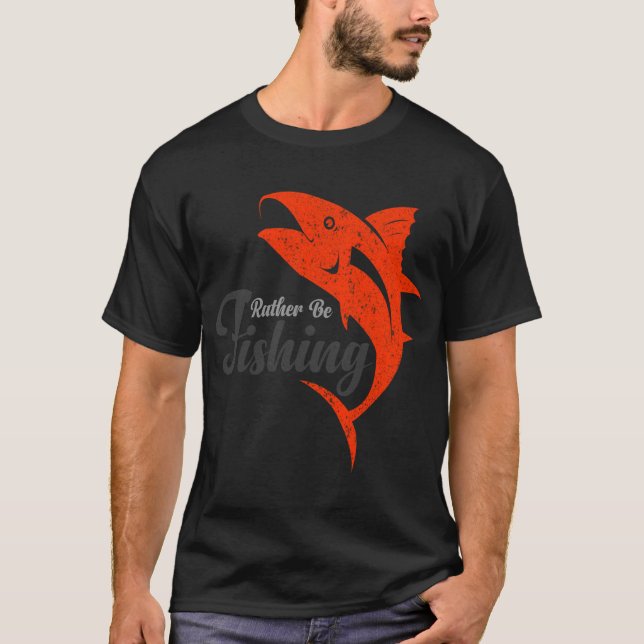 Camiseta Prefiro Estar Pescando Camisa Divertida d (Frente)
