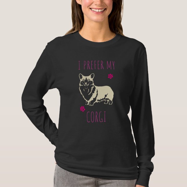 Camiseta Prefiro Meu Corgi - Dono De Cachorro Engraçado (Frente)