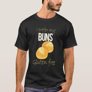Camiseta Prefiro o meu Buns Gluten livre Gluten Alergia Cel