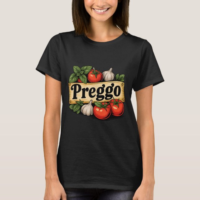 Camiseta Preggo Costume Pregnancy Announcement Preggo Pasta (Frente)