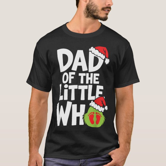 Camiseta Pregnancy Announcemen Dad Of The Little Who  (Frente)