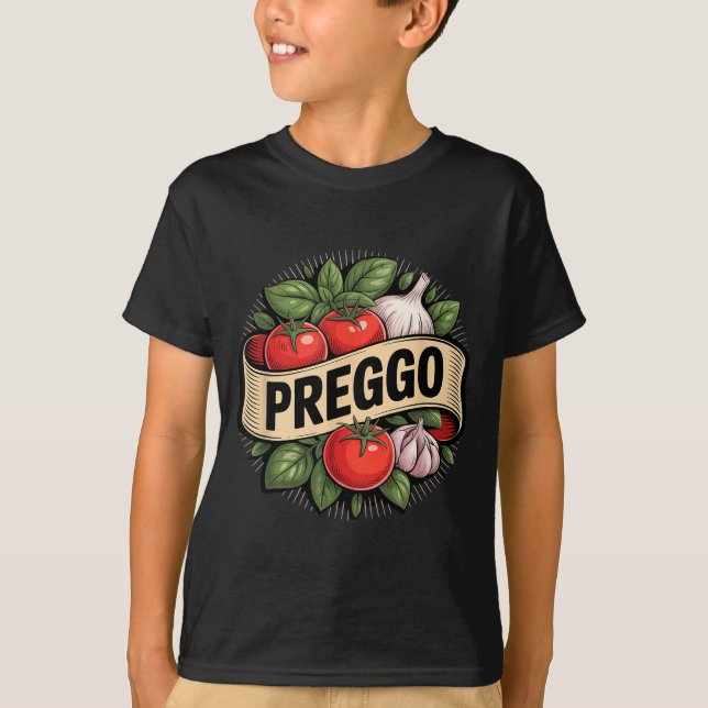 Camiseta Pregnancy Announcement Prego Pasta Sauce Funny Pre (Frente)