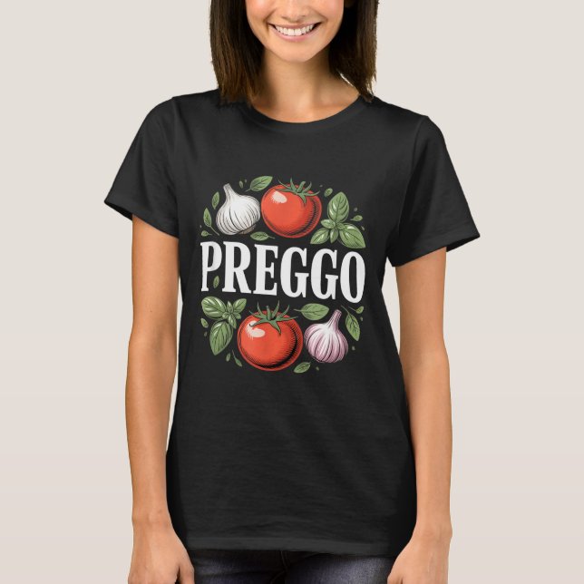 Camiseta Pregnancy Announcement Prego Pasta Sauce Funny Pre (Frente)