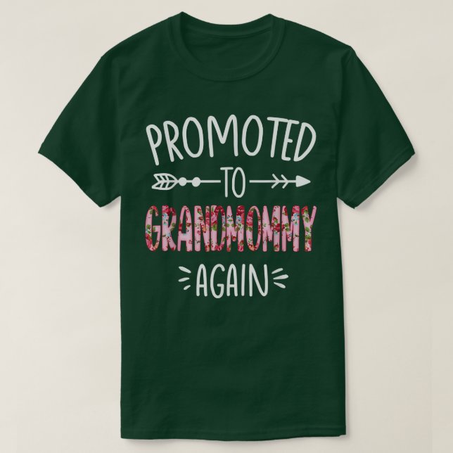 Camiseta Pregnancy Announcement Soon To Be Grandmommy Again (Frente do Design)