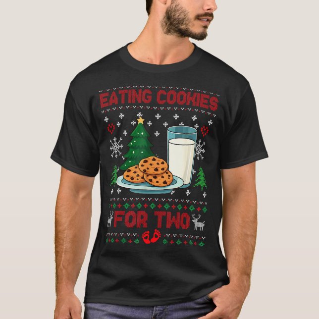 Camiseta Pregnancy New Mom Baby Pregnant Christmas Couples  (Frente)