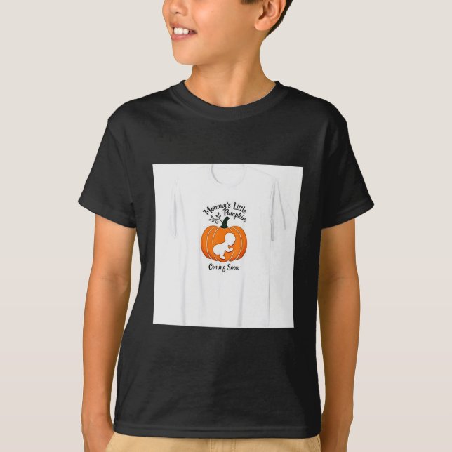 Camiseta Pregnant Halloween Mommy's Little Pumpkin Coming S (Frente)