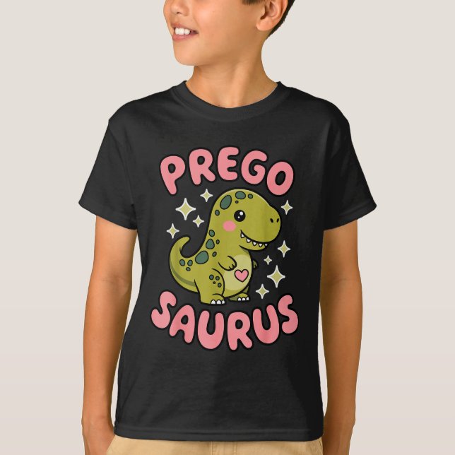 Camiseta Pregosaurus Cute Retro Mommy Dinosaur Pregnancy An (Frente)