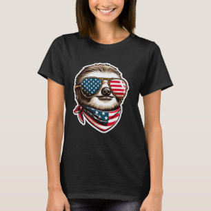 Camiseta Preguiça 4 De Julho Dia Da Independência Americana