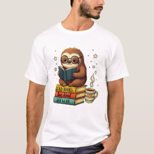 Camiseta Preguiça Amante de Livros Lendo Biblioteca Bibliom