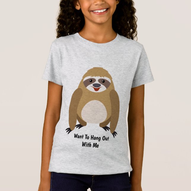 Camiseta Preguiça animado bonito (Frente)