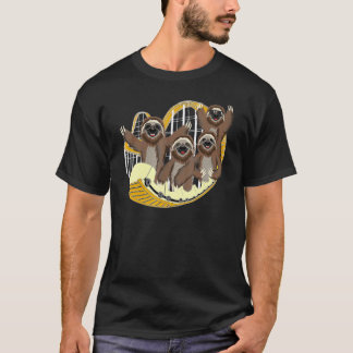 Camiseta Preguiça Animal Andando Montanha Russa Parque Temá