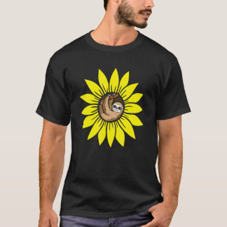 Camiseta Preguiça Animal Vida Selvagem Preguiça Girassol