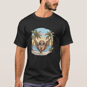 Camiseta Preguiça Bonita em Rede sob Palmeiras para Praia L