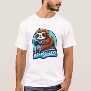 Camiseta Preguiça Caprichosa na Esteira - Progresso Lento