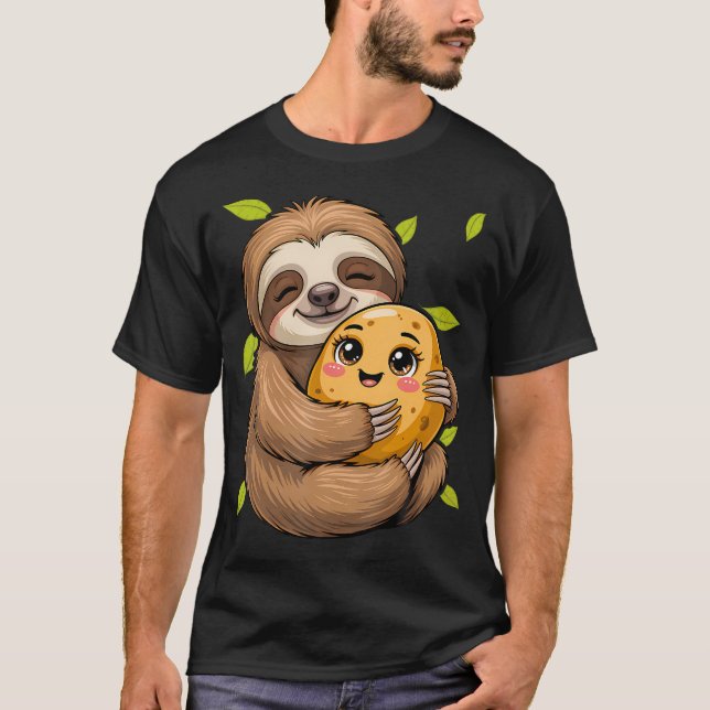 Camiseta Preguiça Com Batata Legume Fofo (Frente)