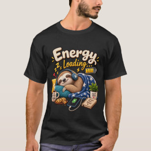 Camiseta Preguiça de Carregamento de Energia Animal Engraça