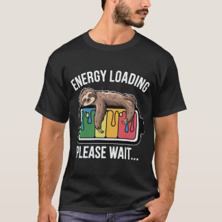 Camiseta Preguiça de Carregamento de Energia Engraçado Bate