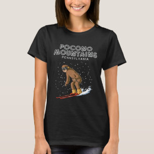 Camiseta Preguiça de Esqui Montanhas Pocono Pennsylvania Es