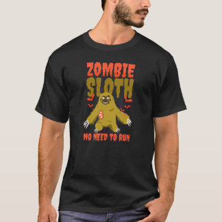Camiseta Preguiça de Halloween Zumbi Sem Precisar Correr