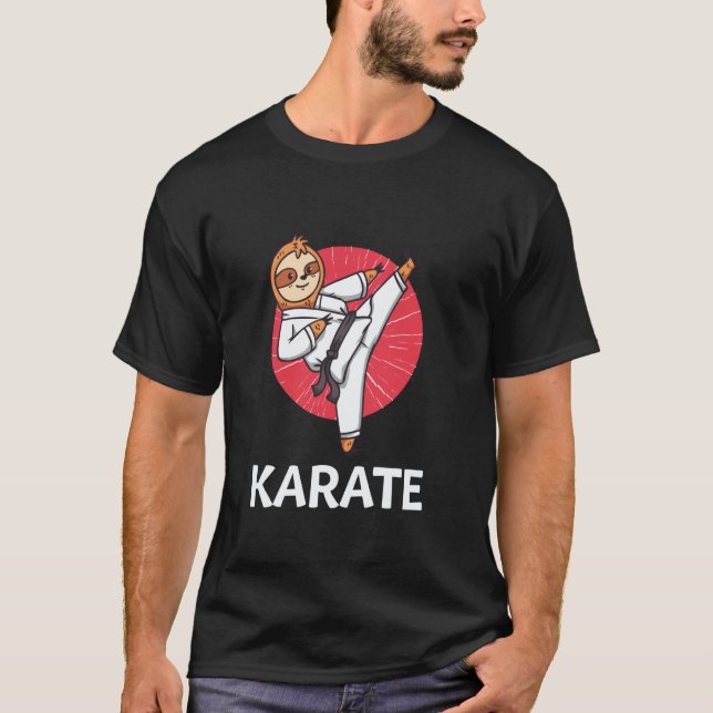Camiseta Preguiça de Karatê Engraçado Clássico (Frente)
