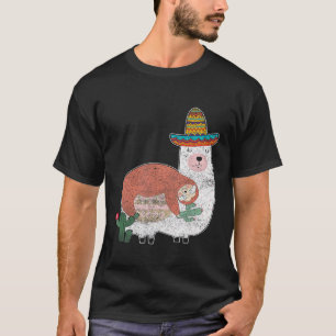 Camiseta Preguiça de Lhama Mexicana Cinco de Mayo