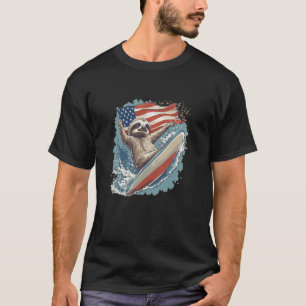 Camiseta Preguiça de Surf Incrível com Cós de Prancha de Su