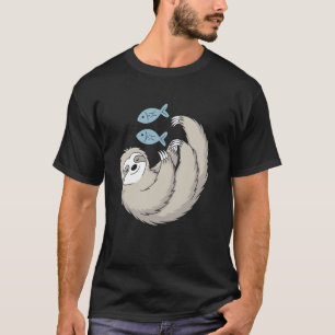 Camiseta Preguiça do Zodíaco de Peixes Com Amuleto de Astro