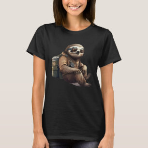 Camiseta Preguiça engraçada com mochila design relaxado fof