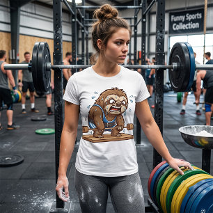 Camiseta Preguiça Engraçada Levantando Pesos Academia Espor