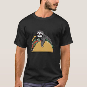 Camiseta Preguiça Engraçada Sobe Em Tacos Grandes Preguiça