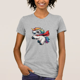 Camiseta Preguiça Engraçada Unicórnio como Herói para uma C