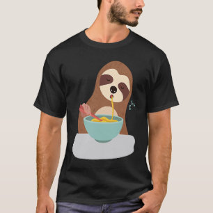 Camiseta Preguiça Fofa Adormece Comendo Segunda-Feira Pregu