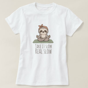 Camiseta Preguiça Fofa Ioga Divertida Meditação