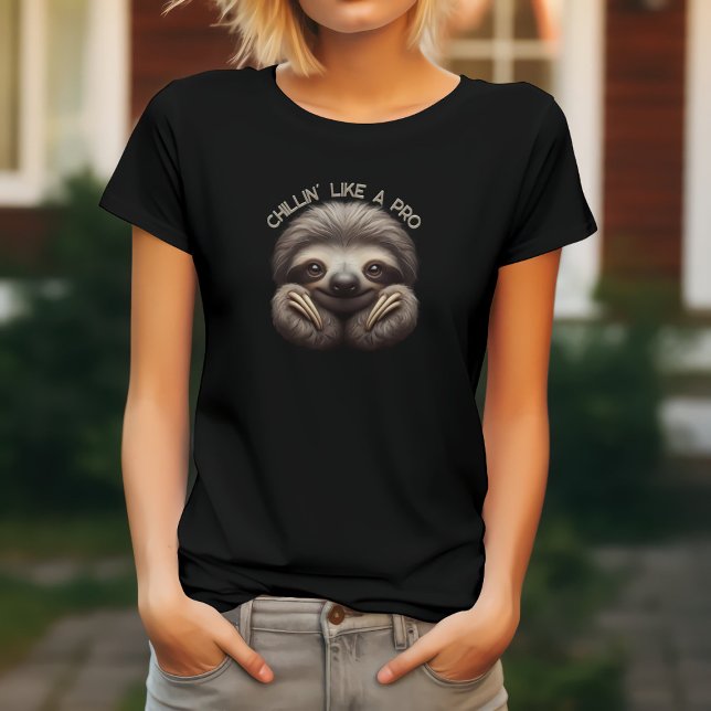 Camiseta Preguiça Fofa Relaxando Como um Profissional (Criador carregado)