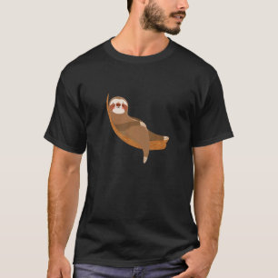 Camiseta Preguiça Fofa Relaxando No Galho Da Árvore Preguiç
