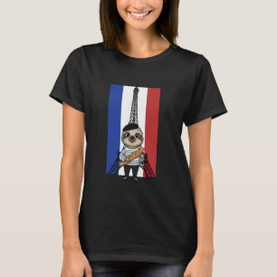Camiseta Preguiça Francesa Paris Torre Eiffel Baguete