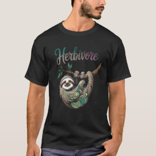 Camiseta Preguiça Herbívora, Diversão Animal Vegana e Fofa