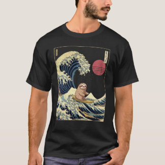 Camiseta Preguiça Kanagawa Onda de Surf Japonês