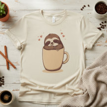 Preguiça Latte. Preguiça de Café Fofo, Manhã Pregu