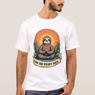 Camiseta Preguiça Meditando Design de Humor Relaxado Vintag