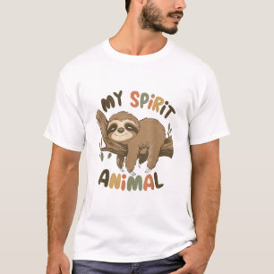Camiseta Preguiça Meu Animal Espírito Gráfico Preguiça Engr