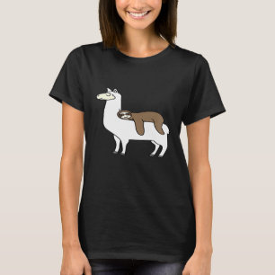 Camiseta Preguiça montando Lhama Alpaca