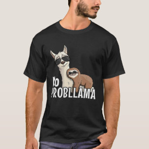 Camiseta Preguiça Montando Óculos de Sol de Llama Hipster S