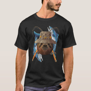 Camiseta Preguiça Pescadora Animal Preguiçoso Fofo F