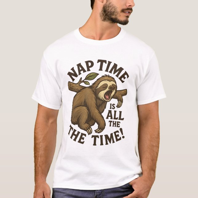 Camiseta Preguiça Sonolenta Engraçada (Frente)