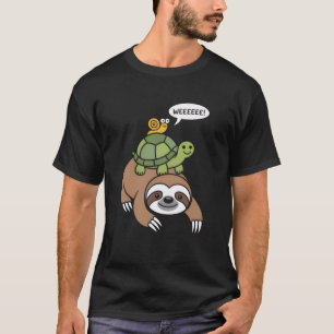 Camiseta Preguiça Tartaruga Caracol Animal de Cavalinho Cor