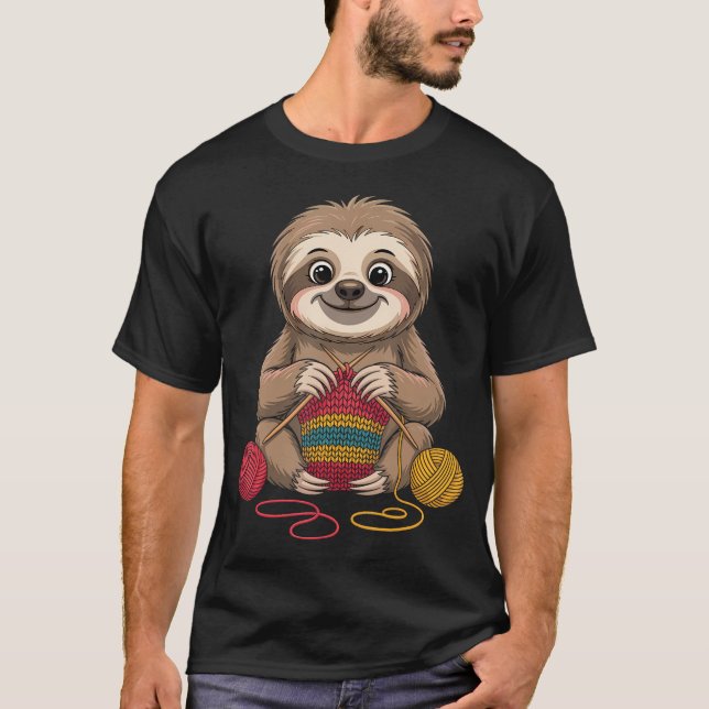 Camiseta Preguiça Tricotando (Frente)