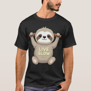 Camiseta Preguiça Viva Devagar – Design Fofo de De