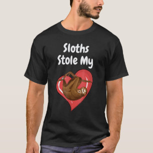 Camiseta Preguiças Engraçadas Me Roubaram o Coração - Desig